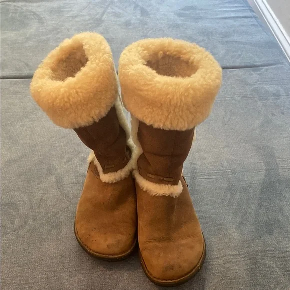 UGG | Shoes | Ugg Tan And Cream Shearling Boots | Poshmark